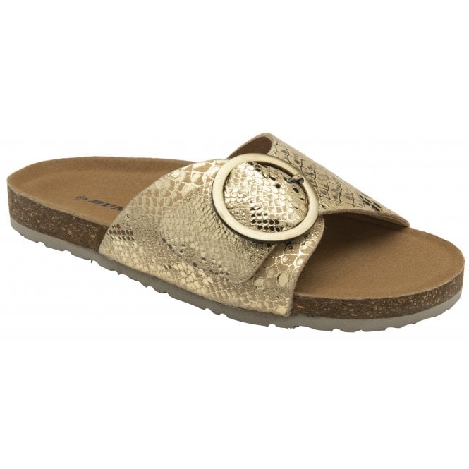 Light Gold Leather Priya Slip-On Mule Sandals | Dunlop