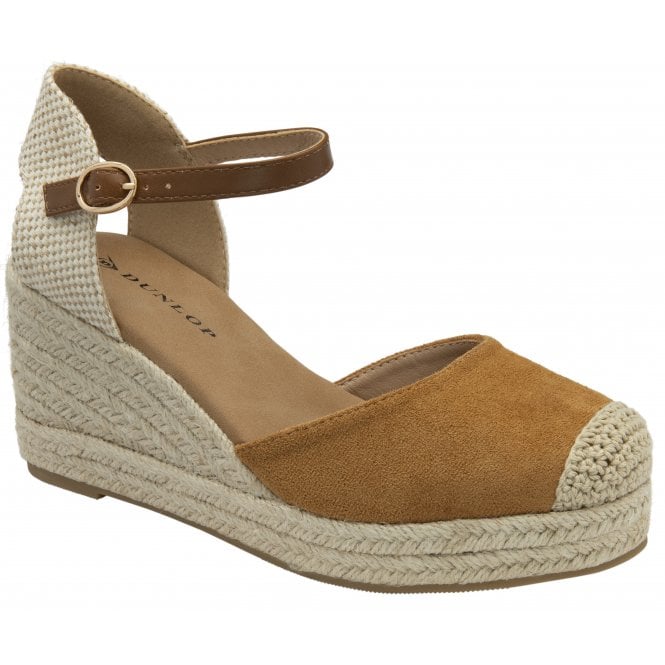 Tan Paloma Wedge Espadrille Sandals | Dunlop